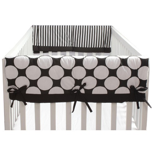 Black and white striped crib clearance bedding