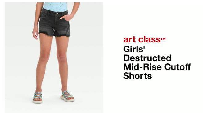 Girls' Destructed Mid-Rise Cutoff Shorts - art class™, 2 of 6, play video