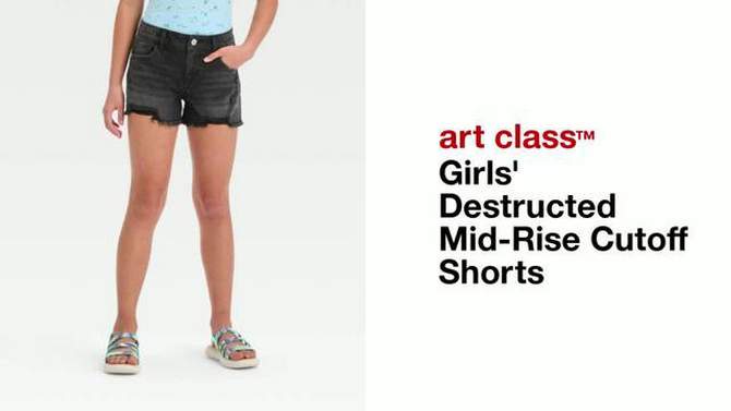 Girls' Destructed Mid-Rise Cutoff Shorts - art class™, 2 of 5, play video