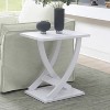 HomeStock Belmont Criss-Cross Chairside End Table with Woodgrain Finish, Contemporary Side Table with Open Storage for Living Room Decor - 4 of 4