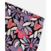 Deux par Deux Girl Stretch Jersey Leggings Black Retro Flower Print - 4 of 4