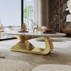 PAGED Modern Coffee Table Stone Tabletop End Table with Stainless Steel Base for Living Room, Office - 4 of 4