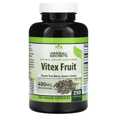 Herbal Secrets Vitex Fruit, 400 mg, 250 Veggie Capsules