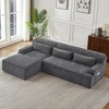 Chenille L-Shaped Sectional Sofa, Minimalist Comfy Sleeper Couch for Living Room, Apartment & Reception Spaces, No Assembly Required - 2 of 4