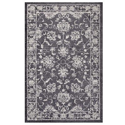 Modway Kazia Distressed Floral Lattice 8x10 Area Rug - 100% Polyester Microfiber, Tight Low Pile Weave