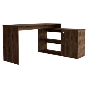 NicBex 59.6 Inch L-Shaped Computer Home Office Desk with 2 Open Shelves and 1 Cabinet - 1 of 4