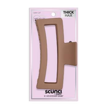scünci Recycled Large Open Rectangle Claw Clip - Matte Beige - Thick Hair