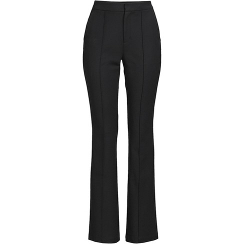 Lands' End Women's High Rise Bi Stretch Pintuck Boot Cut Pants - 10 - Black