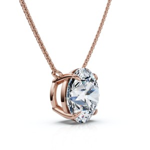 Pompeii3 2Ct Floating Diamond Solitaire Pendant 14k Gold 18" Women's Necklace Lab Created - 1 of 2