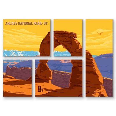 Americanflat 3 Piece 16x20 Wrapped Canvas Set - Utah National Park