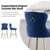 Bencmate Dining Chairs Bar Stools Set of 2, Velvet Counter Height Bar Stools with Metal Legs, Button Tufted, Blue, 17.7"*17.5"*26" - 4 of 4