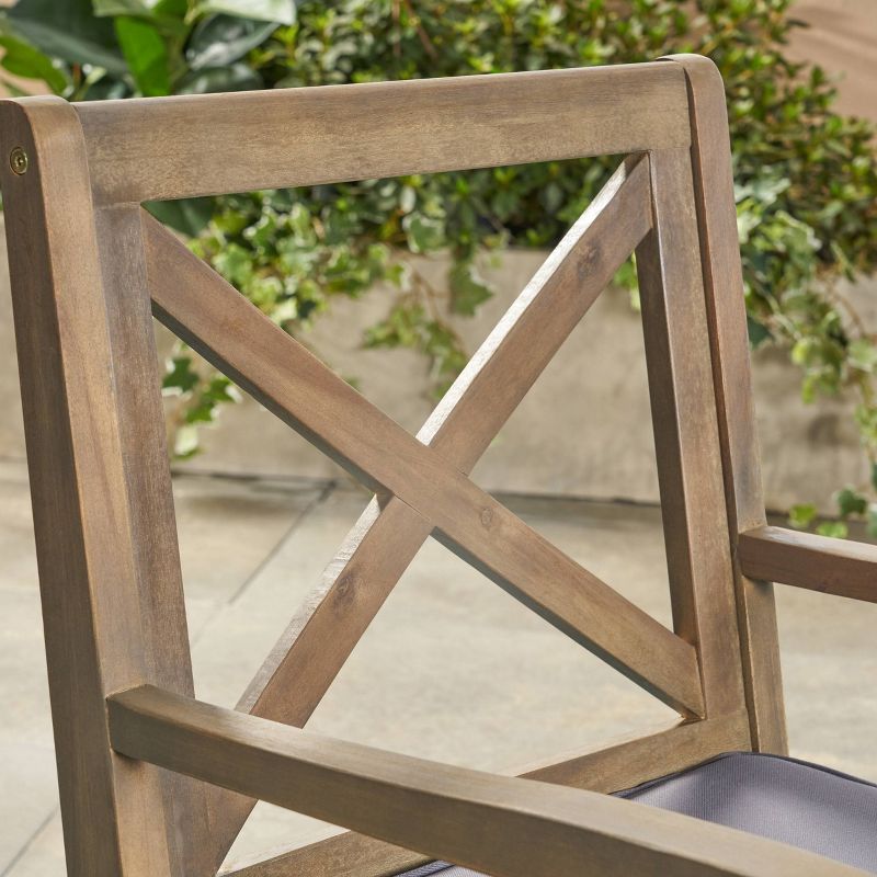 Perla 2pk Acacia Wood Patio Dining Chair - Christopher Knight Home, 5 of 7