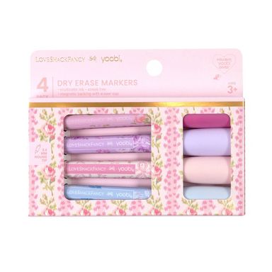 LoveShackFancy x Target - Yoobi Blooming Heirloom, Happy Thoughts, Coquette Bow, Everblooming Rosette 4pk Dry Erase Markers