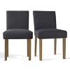 North Linen Dining Chairs Set Of 2,Upholstered Parsons Chairs With Rubberwood Legs-Maison Boucle - 2 of 4
