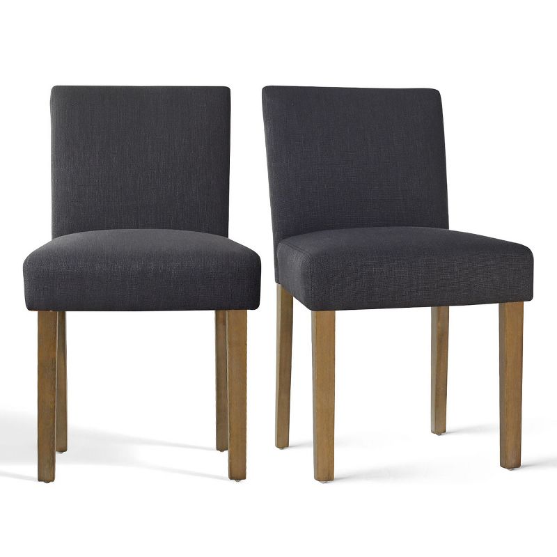 North Linen Dining Chairs Set Of 2,Upholstered Parsons Chairs With Rubberwood Legs-Maison Boucle, 3 of 10