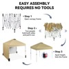 Pop Up Canopy Tent, 10 x 10 Outdoor All Season Waterproof Sun Shade with Wheeled Bag for Parties Events Camping - 4 of 4