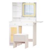 FONTOI 31.5"W Vanity Desk with Mirror and Chair Glass Top with 2 Drawers and Cabinet for Woman Bedroom Dressing Room, White, 31.5"*15.55"*53.15" - 2 of 4
