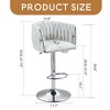 Leovsnove 360° Fabric cover Swivel Bar Stools Set of 2, Adjustable Counter Height Bar Chairs with Woven Back & Footrest - 3 of 4