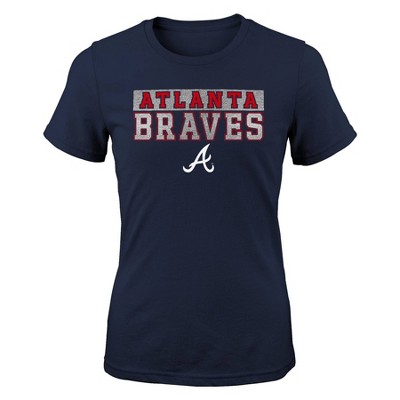 MLB Atlanta Braves Girls' Crew Neck T-Shirt - XL
