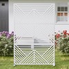 PexFix 72 in. x 47 in. Outdoor Metal Privacy Screen Garden Fence in Geometry Pattern in White - 4 of 4