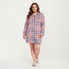 Anna-Kaci Lounge Women's Plaid Long Sleeve Sleep Shirt with Soft Brushed Fabric, Classic Button-Front Design and Above-Knee Silhouette - 3 of 4