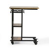 NicBex Round Retro Side Table Modern Coffee Table with Metal Frame and Wooden Tabletop for Bederoom and Living Room - 4 of 4