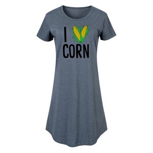Women's - Instant Message - I Heart Corn Graphic T-shirt Dress - 1 of 4