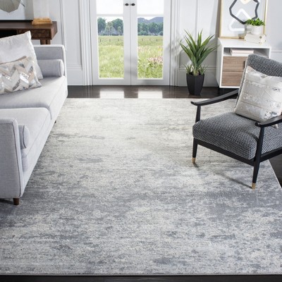 Elegant Brentwood 9' Square Grey/Ivory Abstract Area Rug