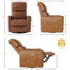 Swivel Rocking Recliner Chair – Faux Leather Glider Recliner with Lumbar Support, High Back & Padded Armrests - 2 of 4
