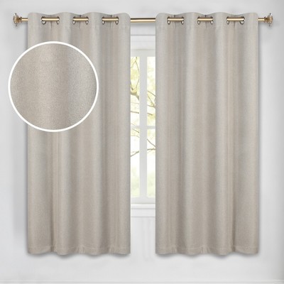 Textured Solid 100% Blackout Machine Washable Curtain Panels, Set of 2 by Blue Nile Mills