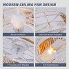18" Industrial Cage Ceiling Fan, Rope and Gold Accents, 6-Speed,for Living Room, Dining, Cafe, or Vacation Home - 3 of 4