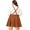Agnes Orinda Women's Plus Size Faux Suede Overall A-Line Flared Skater Mini Skirt - 4 of 4