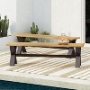 Christopher Knight Home Sanibel Outdoor Acacia Wood and Iron Dining Bench - 2 of 4