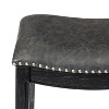 Maven Lane Adrien Backless Saddle Counter Stool with Faux Leather 26" - 4 of 4