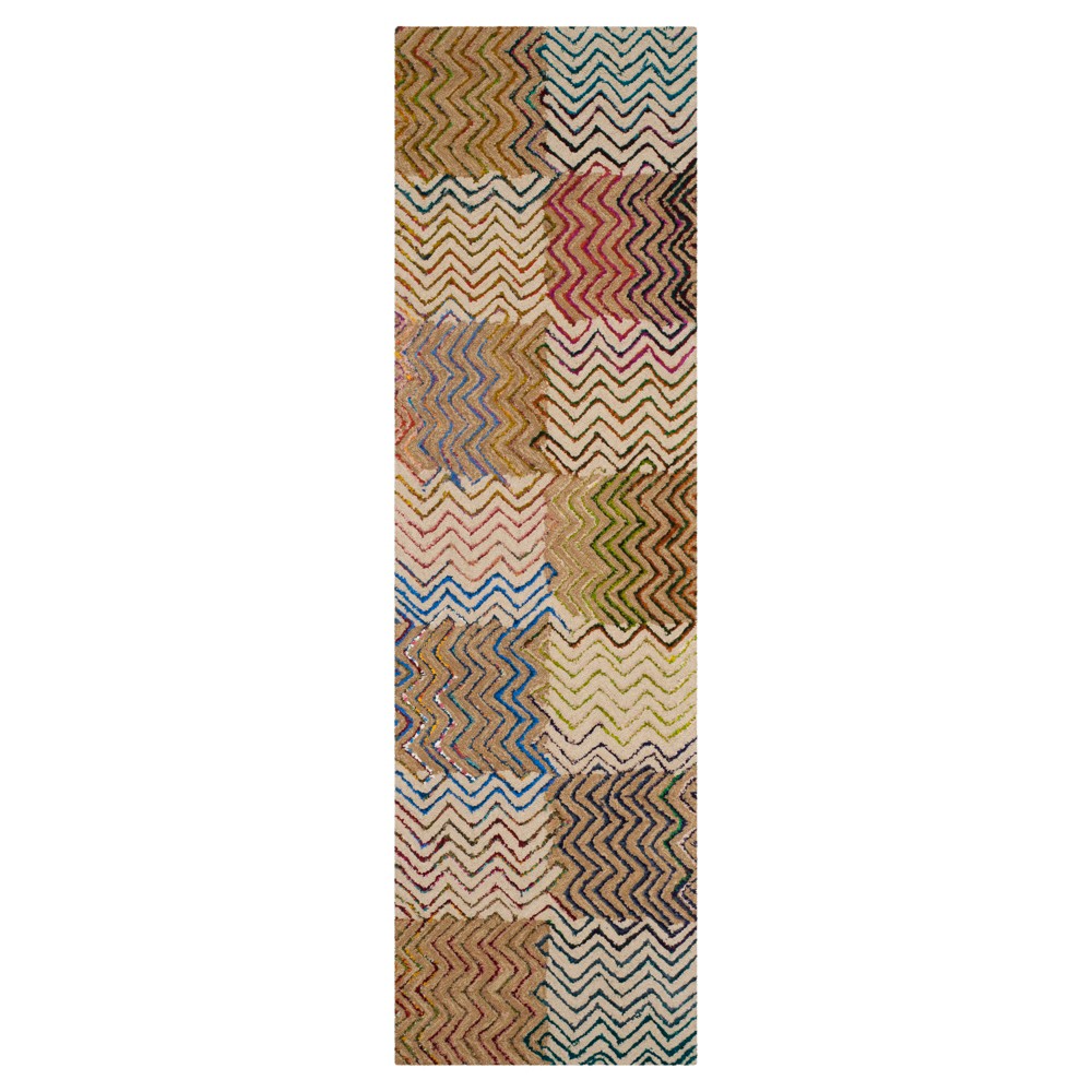 Beige/Brown Abstract Tufted Runner - (2'3inx6') - Safavieh