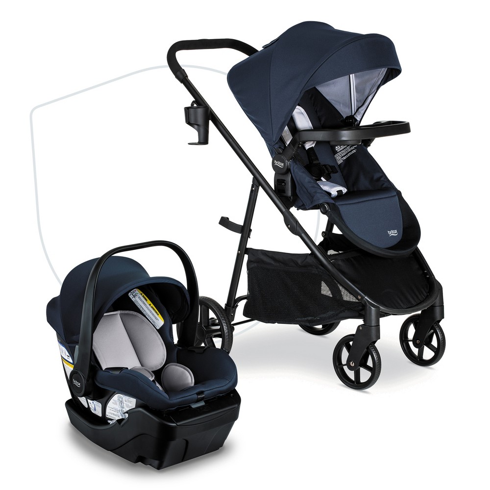Britax Willow Brook Baby Travel System with Infant Car Seat and Stroller - Navy Glacier -  89285458