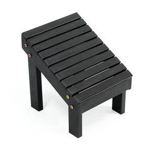 JONATHAN Y Saru 11.8" Traditional Classic Solid Acacia Wood Shower Shaving Foot Stool - 1 of 4