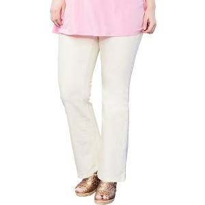 June + Vie by Roaman's Women's Plus Size Curvie Fit Bootcut Jeans - 1 of 4