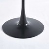 MAYEERTY 31.5"BLACK AND WALNUT Tulip Table Mid-century Pedestal Leisure Coffee Table - 2 of 4