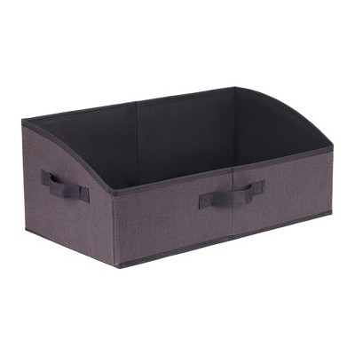 Unique Bargains Collapsible Trapezoidal Storage Bin with Handles for Shelves Closet 1 Pack