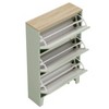 Resenkos Modern Flip - Down Shoe Cabinet, Light Green 3 - Tier Storage Organizer, Wooden Top Entryway Shoe Rack - 4 of 4