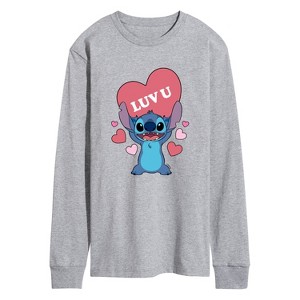 Men's - Lilo and Stitch - Luv U Long Sleeve Graphic T-Shirt - 1 of 4