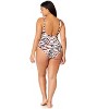 Women's Plus Size Tiger Dance Plunge Twist One Piece Swimsuit - 4 of 4