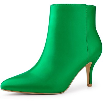 Perphy Women's Pointed Toe Side Zipper Stiletto Heel Ankle Booties