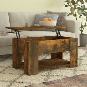 vidaXL Coffee Table Smoked oak Engineered wood 31.1 x 19.3 x 16.1 in - 1 of 4