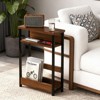 Narrow Side Table with Storage Shelf, 3-Tier Slim End Table with Magazine Holder, Modern Sofa Thin Tables - 2 of 4