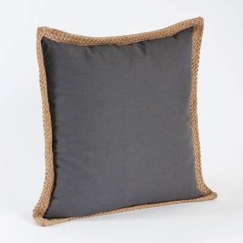 20"x20" Oversize Jute Braided Down Filled Square Throw Pillow - Saro Lifestyle