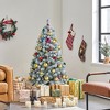 Yaheetech Pre-lit Flocked Artificial Christmas Tree with Warm Lights Snow Frosted Christmas Tree with Foldable Stand - 2 of 4