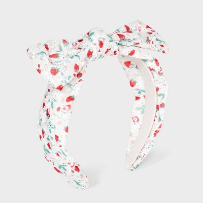 Girls 3pk Headband Set With Gingham And Eyelet Bow Cat Jack Target