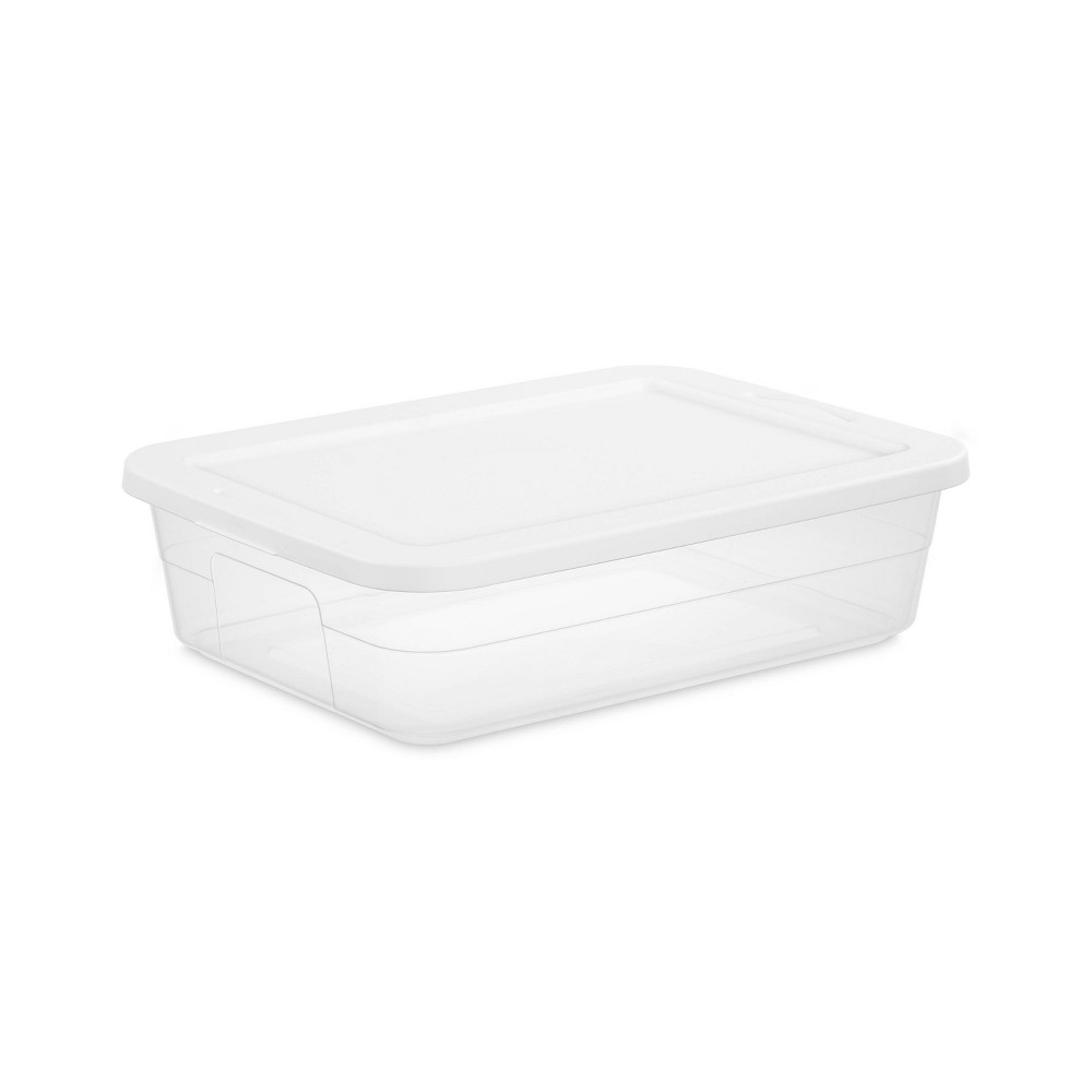 28qt Clear Under Bed Storage Box White - Room Essentials™: Portable, Lidded, Stackable Storage Container, Snap Closure ( 10 pieces) 